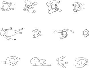 silhouette design vector illustration sketch of a person walking from above for design completeness 