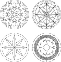 silhouette design vector illustration sketch decoration rosette icon background pattern art ornament classic vintage modern abstract