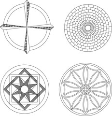 silhouette design vector illustration sketch decoration rosette mandala icon background pattern art ornament classic vintage modern abstract 