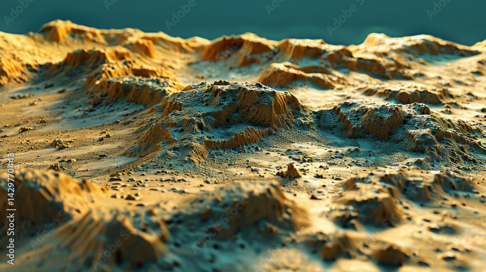 Poster 3d rendered abstract terrain with futuristic textures stock photo --ar 16:9 --raw --v 6 job id: ccaa