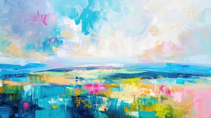 Modern painting of California-inspired abstract landscape stock photo --ar 16:9 --raw --v 6 Job ID: c37ffc92-2b84-427d-a75b-6675da1deef6