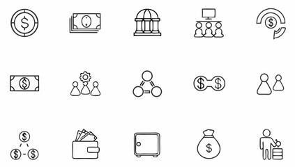 set of web icons in line style eps 
