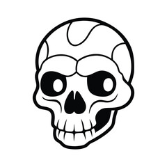 Skull Head with Empty Eye Sockets Silhouette