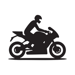 silhouette of a man riding a motorcycle