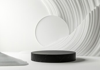 Modern Minimalist Studio Background with Textured White Walls