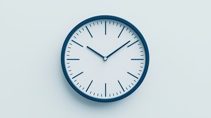A minimalist wall clock with a simple design, featuring black hands and a circular frame against a light background.
