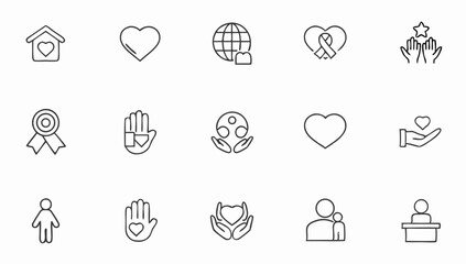 set of web icons in line style eps 