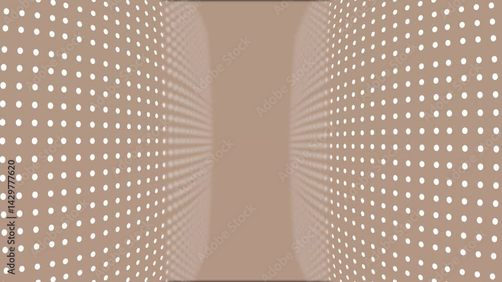 Poster movement of a pattern of several aligned dots on a yellow and purple gradient color