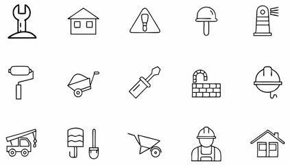 set of web icons in line style eps 