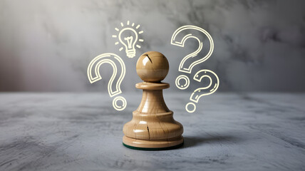minimalist chess pawn illustration symbolizing strategy, imagination, and critical thinking