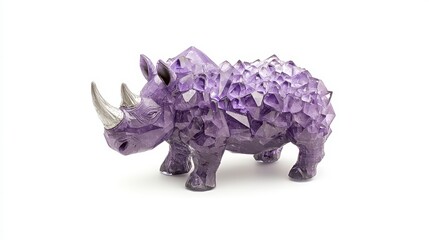 Fototapeta premium Amethyst Rhino Sculpture Art