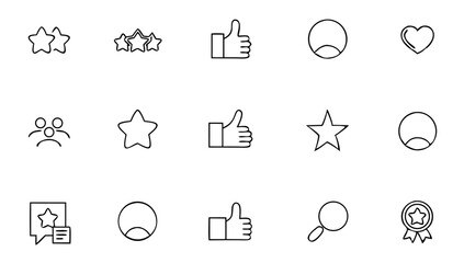 customer satisfaction set of web icons in line sty.eps