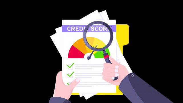 review improve credit score animation 4k on alpha channel