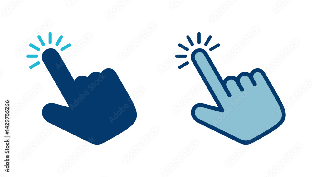 Poster hand cursor icon vector isolated on white background. hand click icon. finger pointer vector