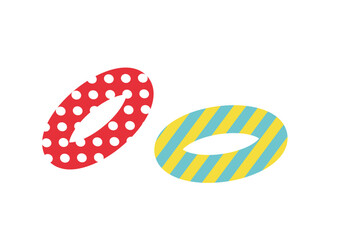カラフルな浮き輪のイラスト
