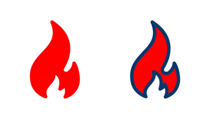 Fire icon vector isolated on white background. Fire flame icon template. Fire flames symbol vector