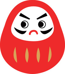 左を見るダルマのイラスト