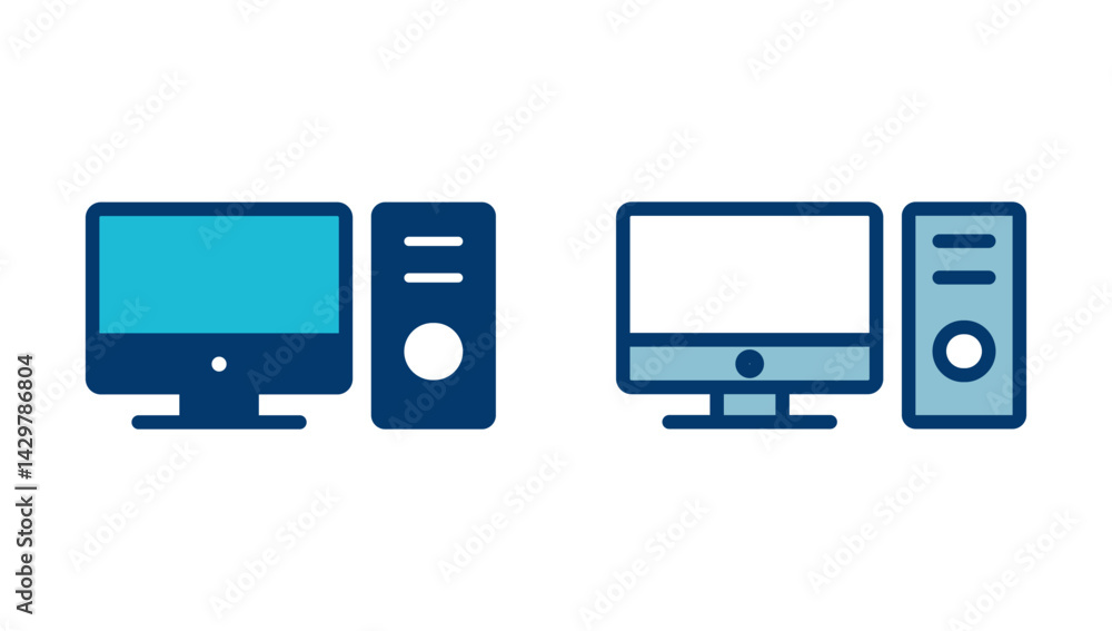 Poster computer icon vector isolated on white background. pc icon vector. computer monitor icon. flat pc sy