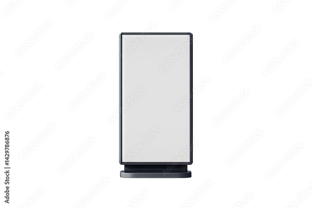 Poster blank vertical advertising display stand on a simple background designed for promotional use in vari