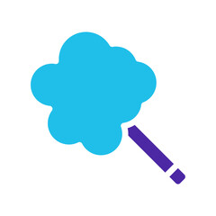 Stylized cloud formation with digital pen icon 