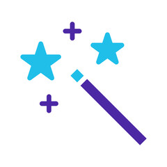 Magic Wand Icon Creates Stardust and Good Fortune