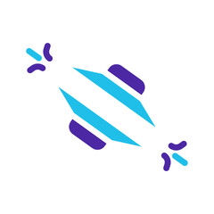 Blue and Purple Candy Wrap Icon with Sparkles