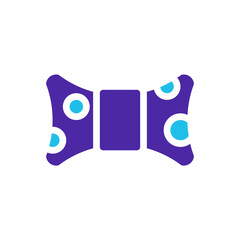 Vibrant Bowtie Graphic with Polka Dot Accent