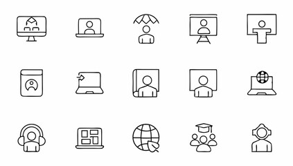 e learning set of web icons in line style  online  (2).eps