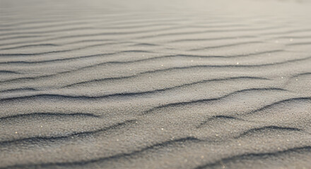 Fototapeta premium Rhythmic Sand Ripples Under Soft Light Creates Peaceful Desertscape Texture