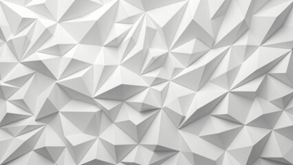 Fototapeta premium A pristine white canvas unfolds, animated by a continuous dance of tessellating triangles