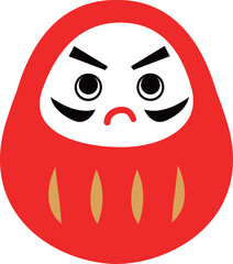 上を見るダルマのイラスト