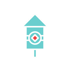 Stylish blue Firecracker Minimalistic Vector Image