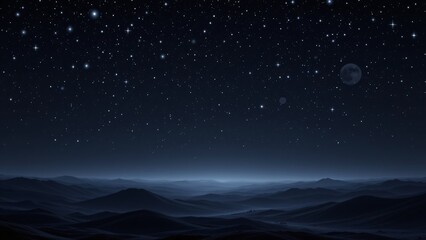 A seamless looping background features a vast, dark expanse transitioning from deep indigo to charcoal. Countless pinpricks of light, varying in size and intensity, simulate distant celestial bodies