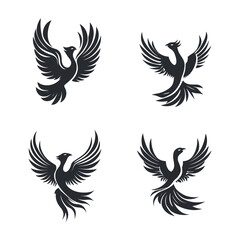 Obraz premium Flying Birds in Silhouette Style