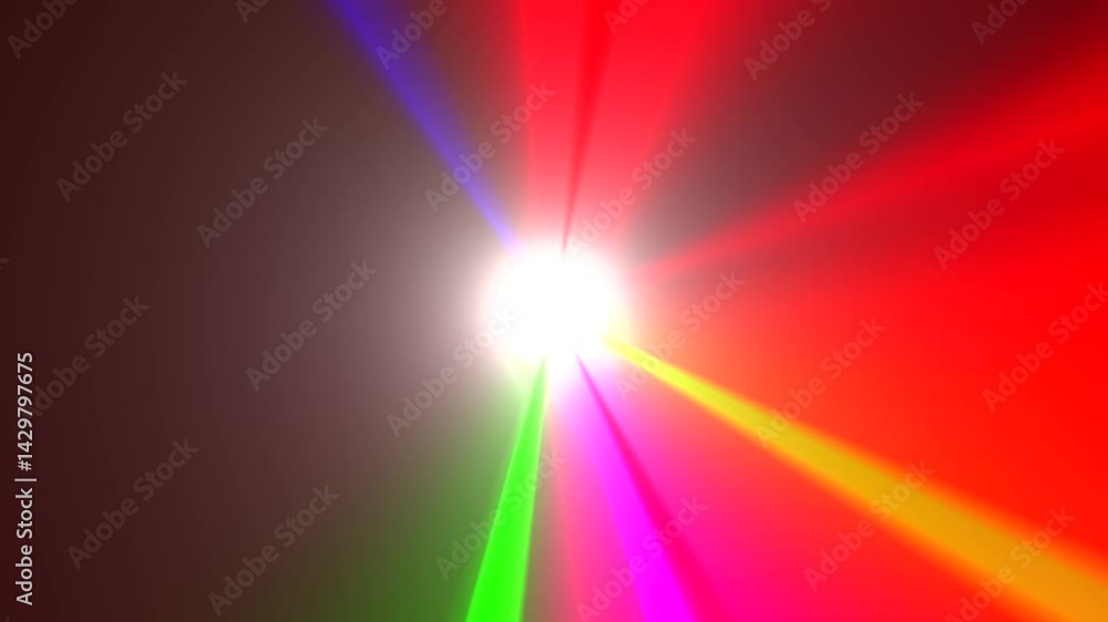 Poster colorful glowing light tunnel with fast motion and streak effects in abstract space animation