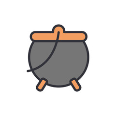 Cauldron colored icons, minimalist vector illustration ,simple transparent graphic element .Isolated on white background