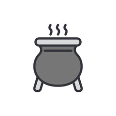 Cauldron colored icons, minimalist vector illustration ,simple transparent graphic element .Isolated on white background