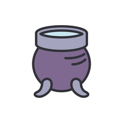 Cauldron colored icons, minimalist vector illustration ,simple transparent graphic element .Isolated on white background