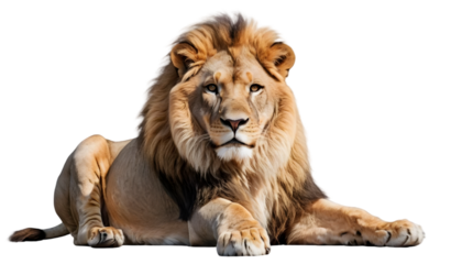 Majestic lion portrait photography wildlife animal king of beasts image on transparent background