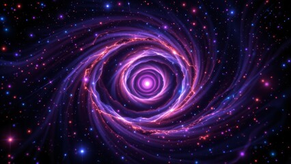 Fototapeta premium Against the unwavering darkness of space, a breathtaking spiral galaxy unfolds, a pinwheel of radiant energy