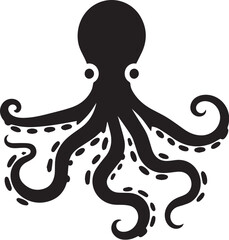 octopus silhouette vector icon