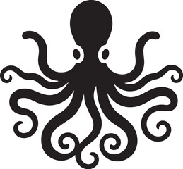 octopus silhouette vector icon