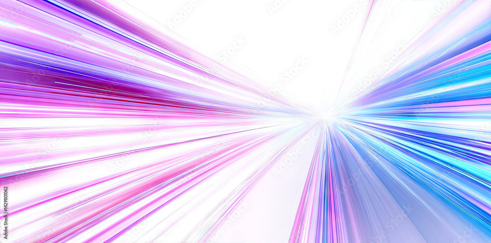 Poster dynamic colorful light rays converging towards a bright center creating a sense of motion and energy