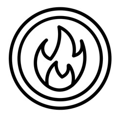 Flame Emoji Vector Line Icon Design