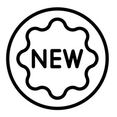 New Feature Tag Vector Line Icon Design