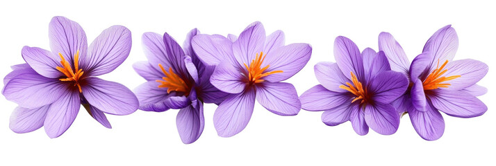 Beautiful Purple Flowers with Delicate Petals in a Natural Setting on transparent background