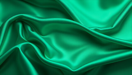 Obraz premium Green Satin Fabric Woven Texture