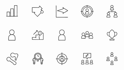 Fototapeta premium personal growth and success set of web icons in li (5).eps