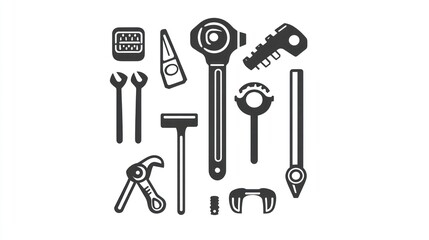 Obraz premium Plumbing tools collection, workshop background