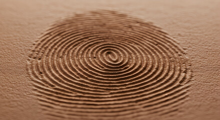 Macro Of An Embossed Circular Impression In Tan Material Detailed Concentric Pattern